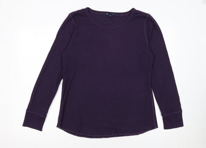 Gap Women’s Purple Long Sleeve Basic Cotton T-Shirt XL