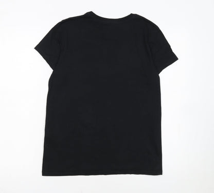 Levi's Women's Black Medium Logo Crew Neck Cotton T-Shirt