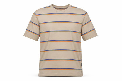 Only & Sons Men's Beige Striped Cotton T-Shirt Size L