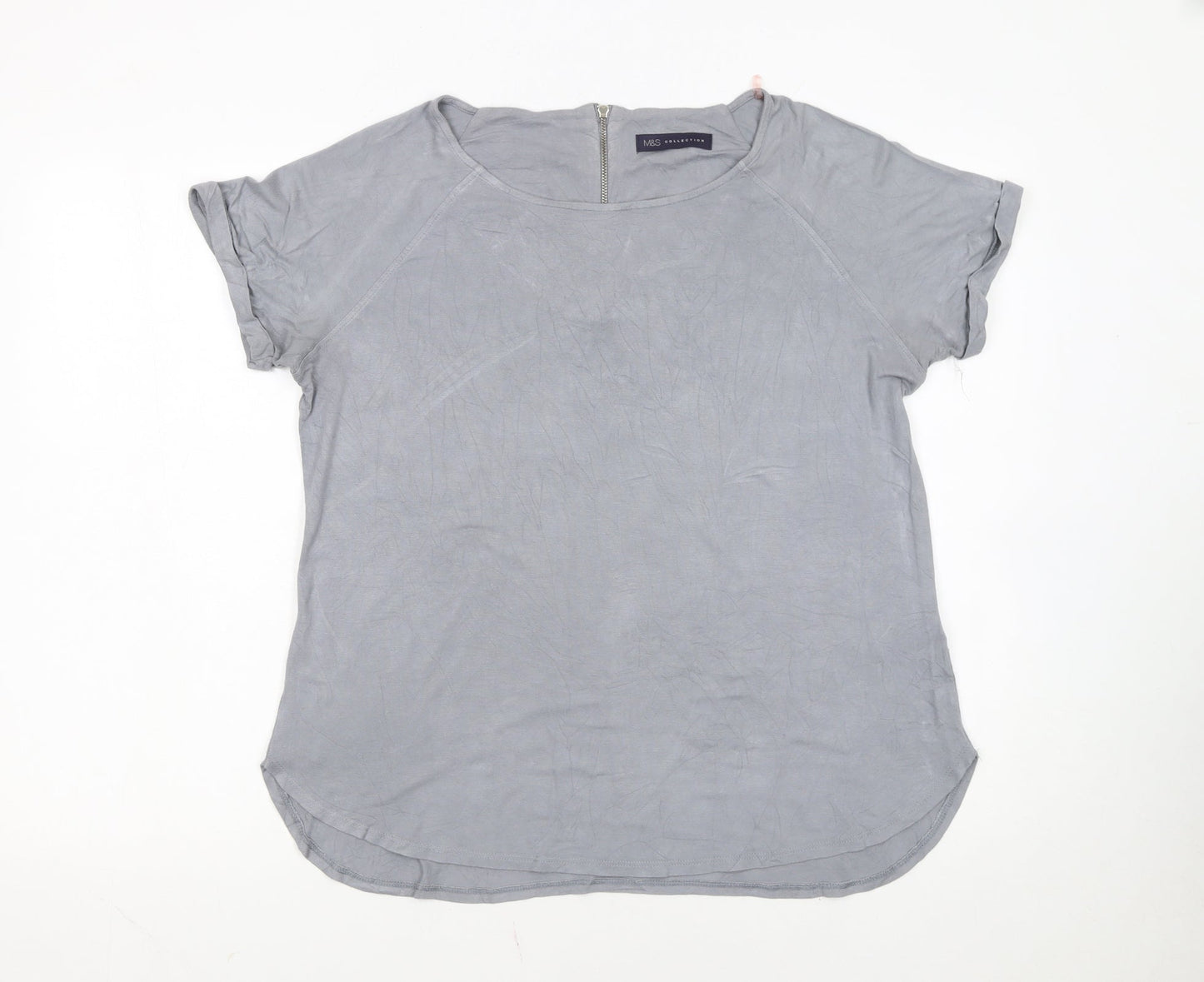 Marks and Spencer Women’s Grey Short Sleeve Jersey T-Shirt Size 14