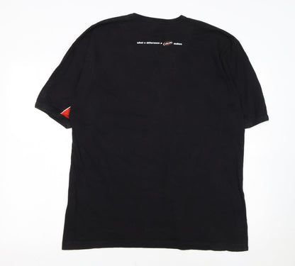 Carling Men's Black V-Neck Beer Logo Vintage T-Shirt One Size