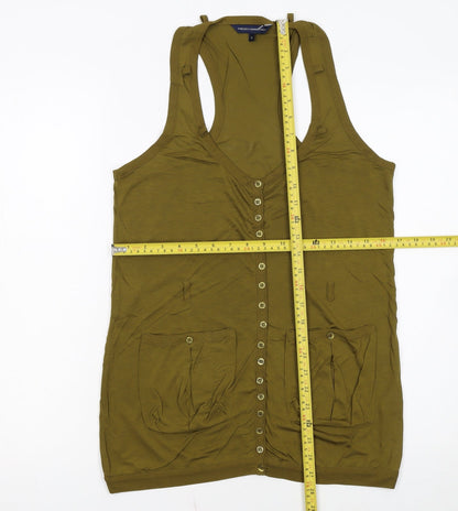 French Connection Women's Green Lyocell Racerback Tank Top S