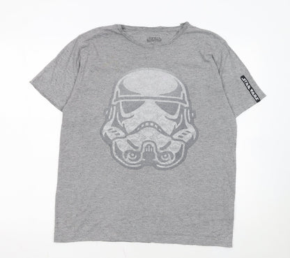 Primark Men's Grey Star Wars Stormtrooper Graphic T-Shirt Size M