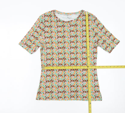 Tu Womens Multicoloured Floral Cotton Short Sleeve T-Shirt Size 12
