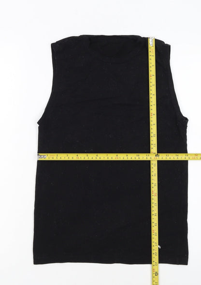 Lonsdale Women's Black Cotton Sleeveless Tank Top Size S