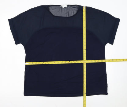 Warehouse Women’s Blue Short Sleeve Crew Neck Blouse Size 18