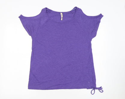 Next Womens Purple Cold Shoulder T-Shirt Size 14