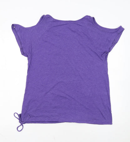 Next Womens Purple Cold Shoulder T-Shirt Size 14