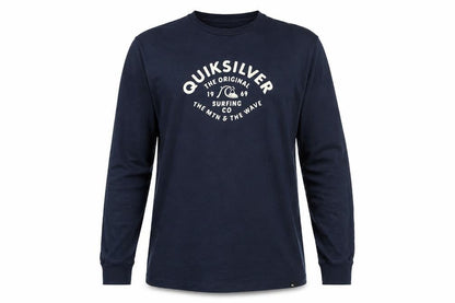 Quiksilver Men's Blue Long Sleeve Surf Graphic Regular Fit T-Shirt Size S