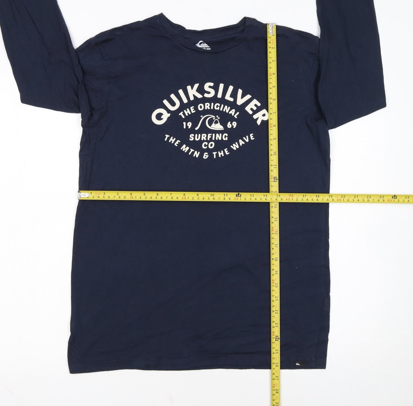 Quiksilver Men's Blue Long Sleeve Surf Graphic Regular Fit T-Shirt Size S