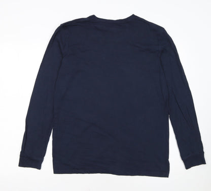 Quiksilver Men's Blue Long Sleeve Surf Graphic Regular Fit T-Shirt Size S