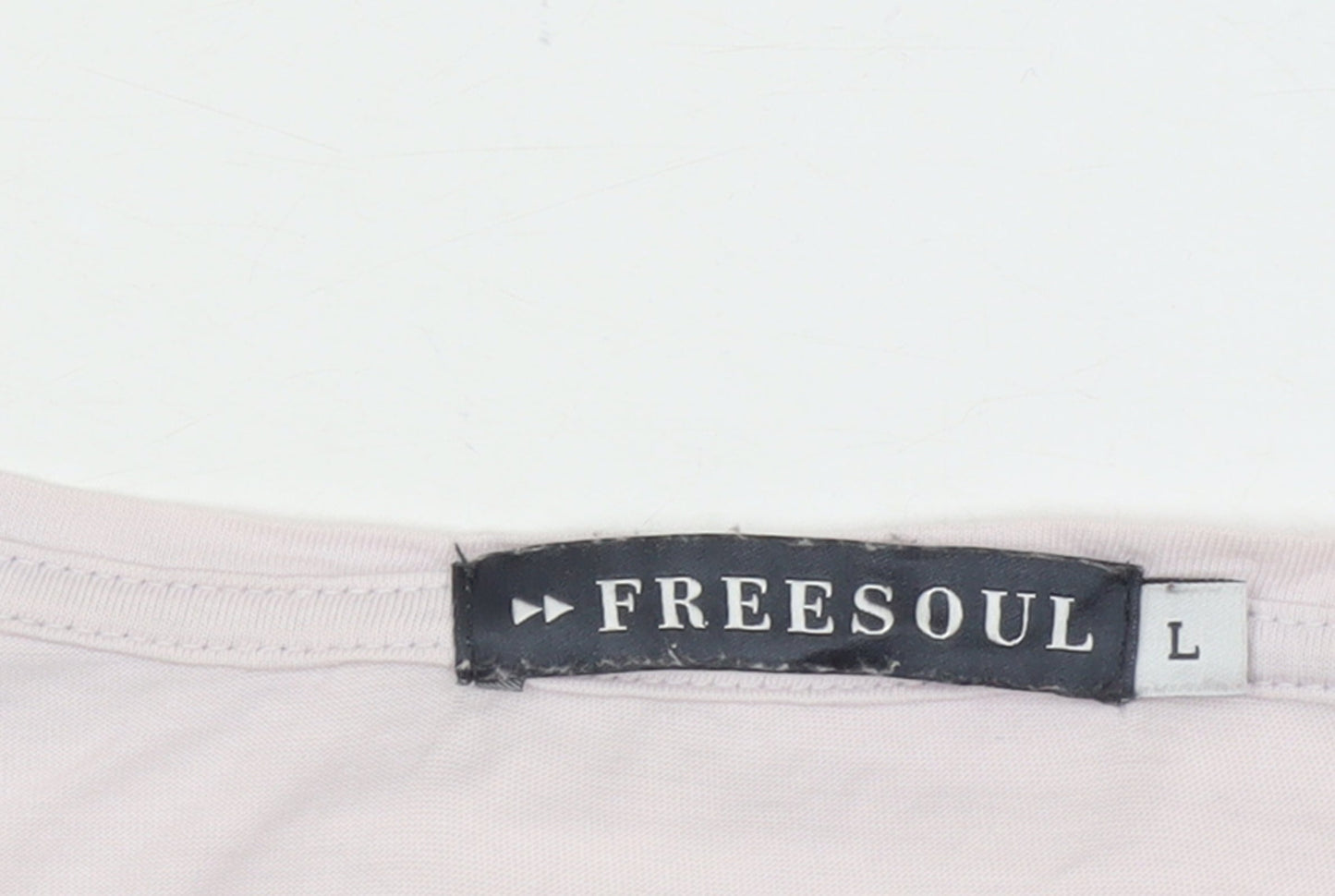 Freesoul Women's Pink Cotton Crew Neck Casual T-Shirt Size L