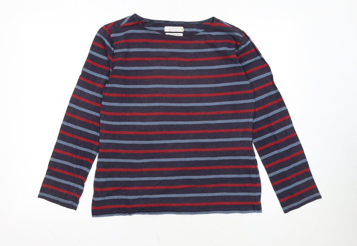 Seasalt Women’s Multicoloured Striped Sailor Long Sleeve Cotton Shirt Size 10