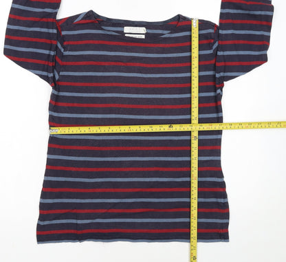 Seasalt Women’s Multicoloured Striped Sailor Long Sleeve Cotton Shirt Size 10