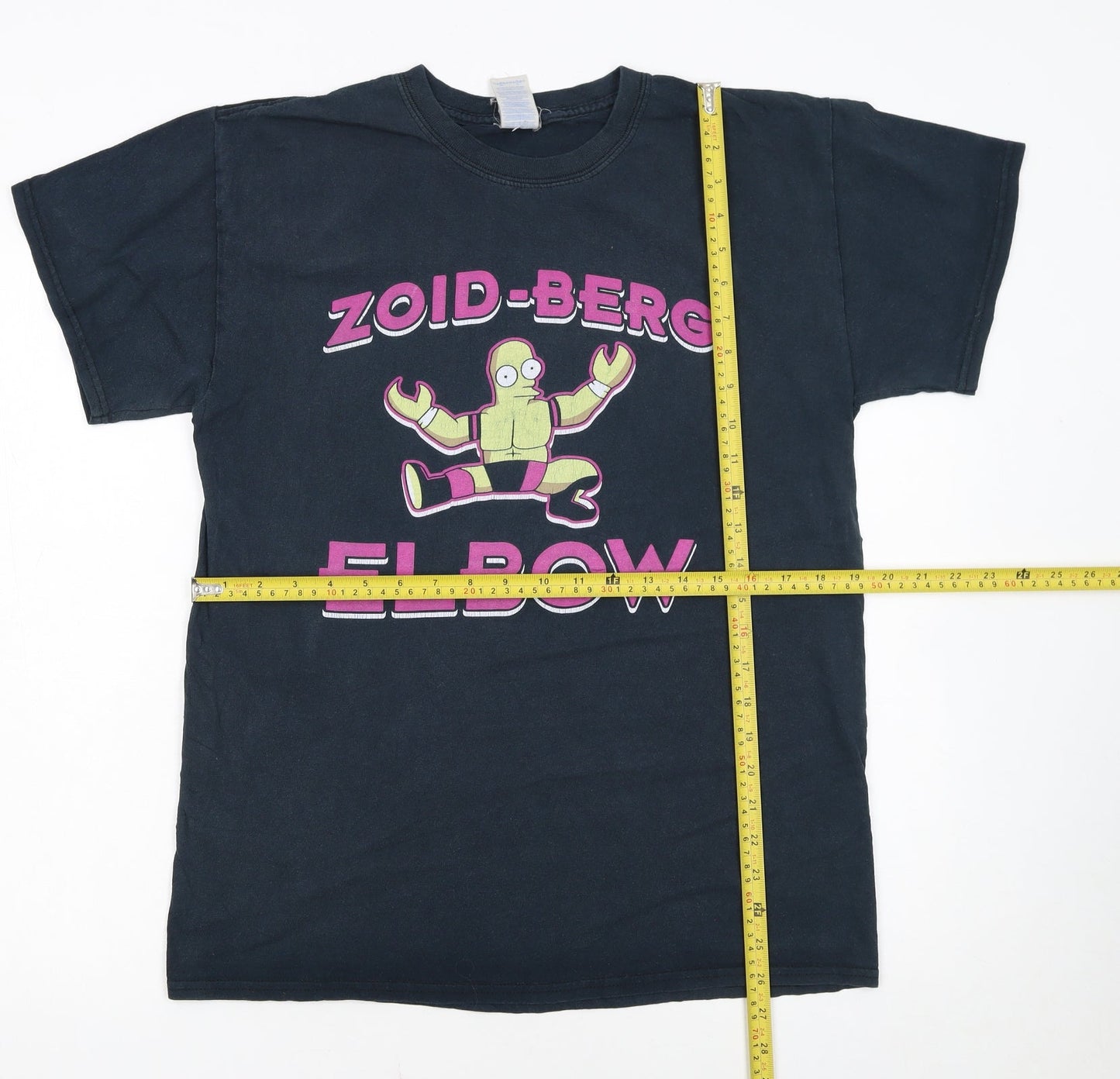Gildan Unisex Black Cartoon Graphic Short Sleeve Cotton T-Shirt M