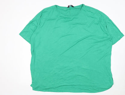 Yours Women's Green Plus Size 22 Basic Jersey Short Sleeve T-Shirt