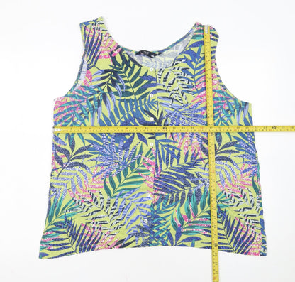 Isle Collection Women's Multicoloured Tropical Sleeveless Blouse Size 14