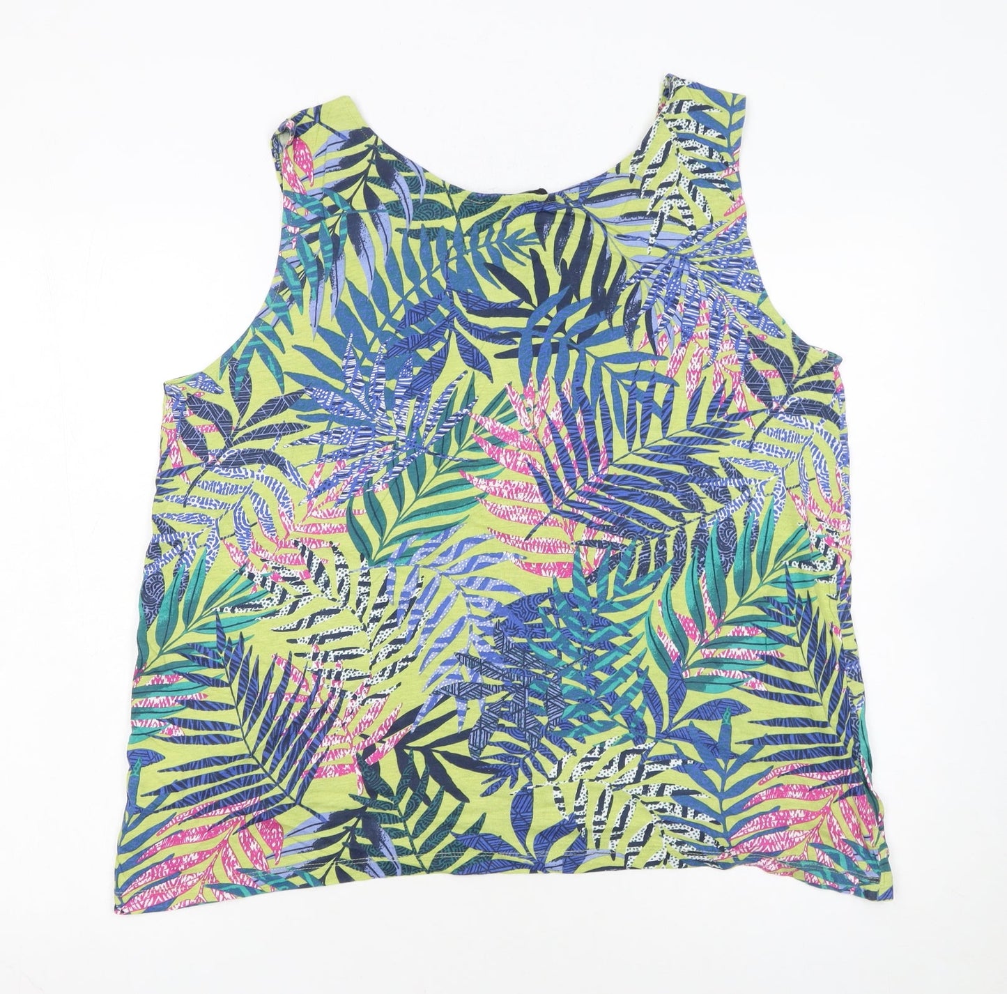 Isle Collection Women's Multicoloured Tropical Sleeveless Blouse Size 14