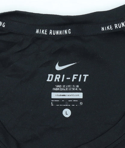 Nike Womens Black Dri-FIT Running T-Shirt Size L