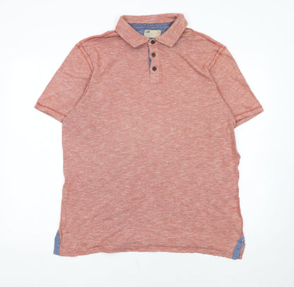 Marks and Spencer Men's Apricot Cotton Polo Shirt Size L
