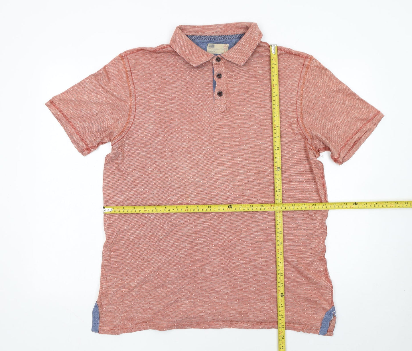 Marks and Spencer Men's Apricot Cotton Polo Shirt Size L