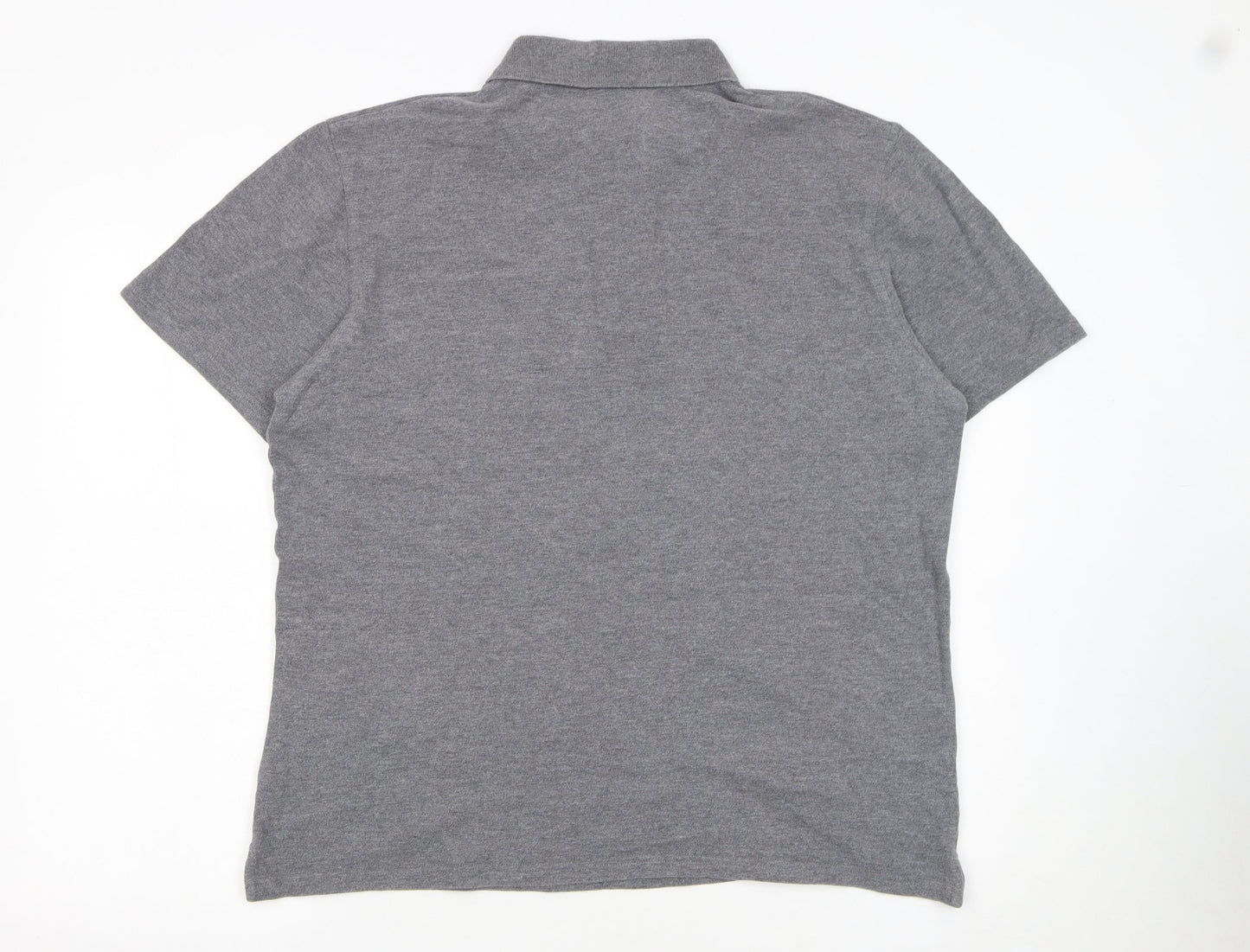 Hawkshead Men's Grey Cotton Short Sleeve Polo Shirt L