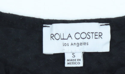 Rolla Coster Women’s Black Short Puff Sleeve Skater Dress Size S