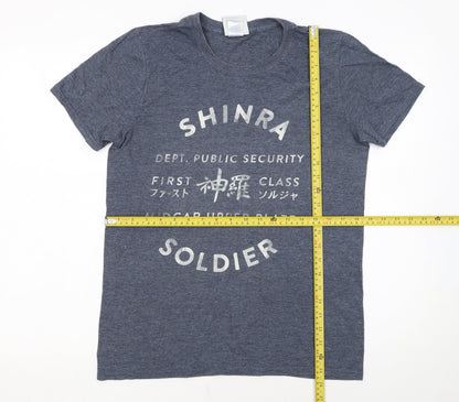 Gametee Men's Blue Shinra Soldier Final Fantasy Graphic T-Shirt Size S
