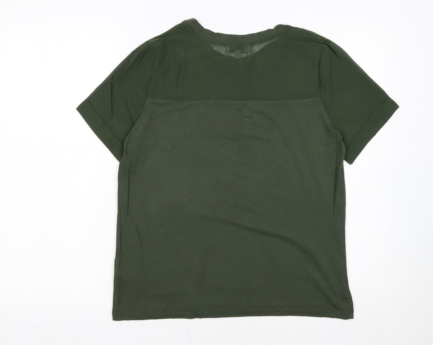 Warehouse Women’s Green Short Sleeve Crew Neck Basic T-Shirt Size 10