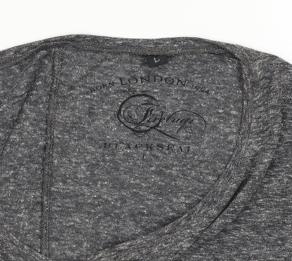 Lipsy Women’s Grey Beaded V-Neck 3/4 Sleeve Jersey T-Shirt Size L