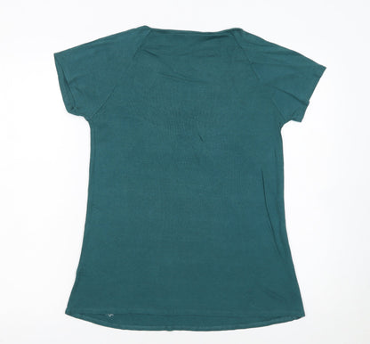 Rocha John Rocha Women's Green Size 14 Ruffle Scoop Neck T-Shirt