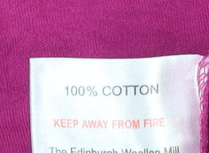 Isle Womens Pink Roll Neck Long Sleeve Cotton Top Size L 14-16