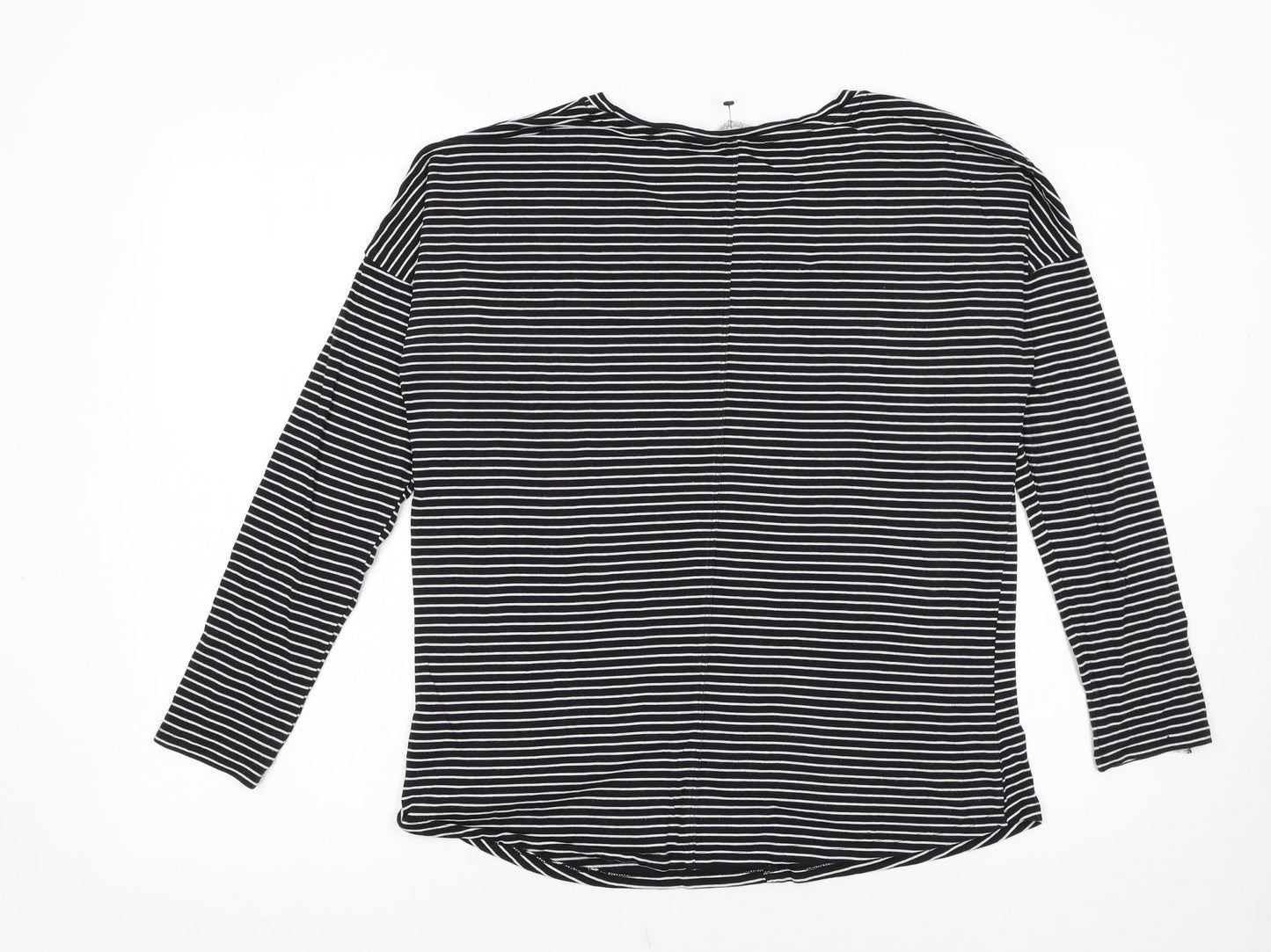 Boden Women Black Striped Long Sleeve Jersey Top UK 12