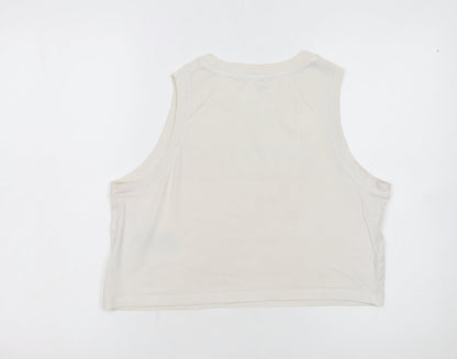 Levi's Women's Ivory Cropped Tank Top S Cotton Sleeveless
