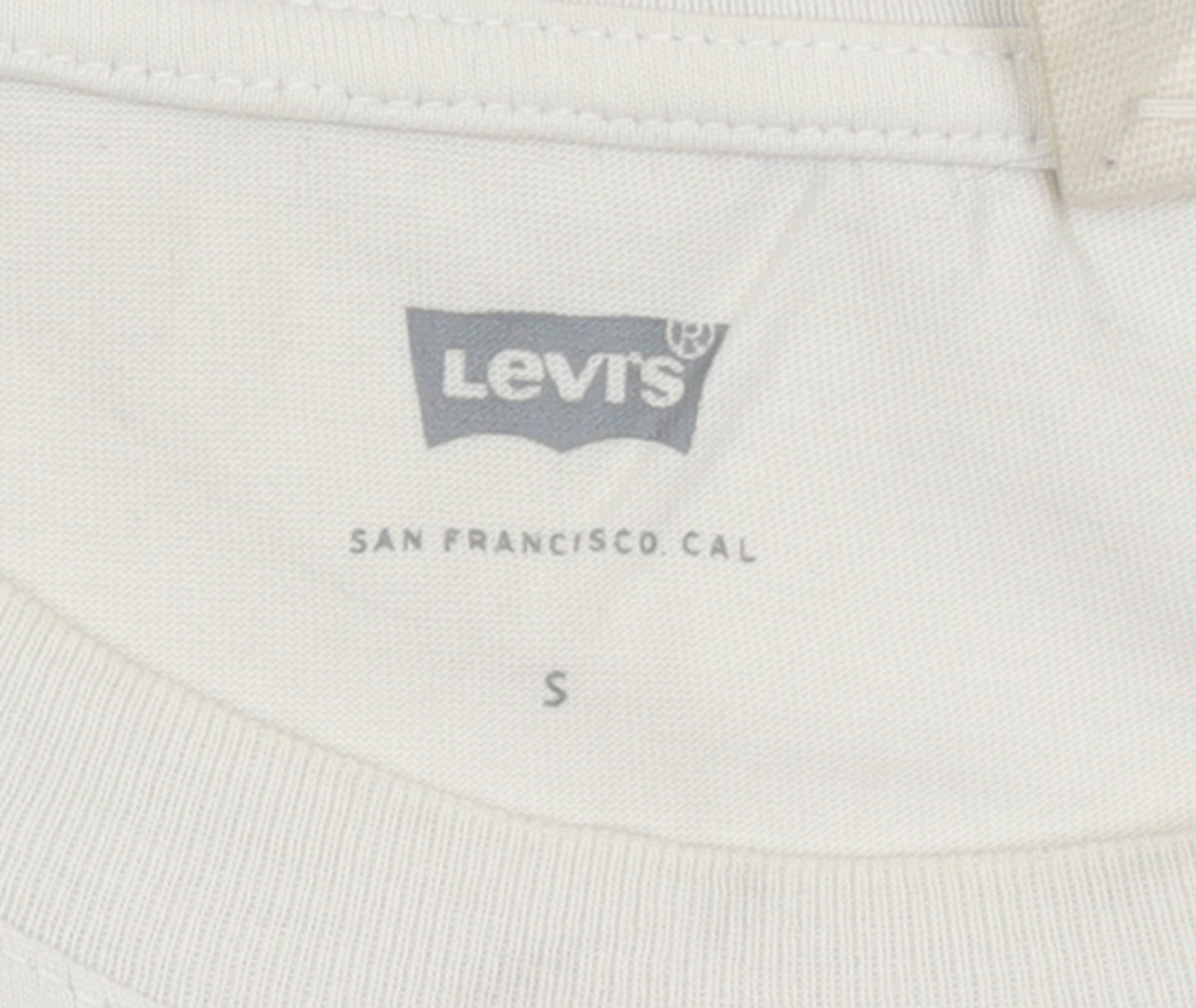 Levi's Women's Ivory Cropped Tank Top S Cotton Sleeveless
