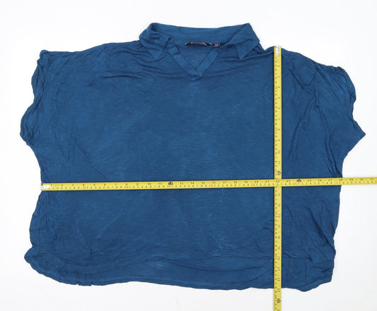 Regatta Women Blue Relaxed Viscose Short Sleeve Blouse UK 20