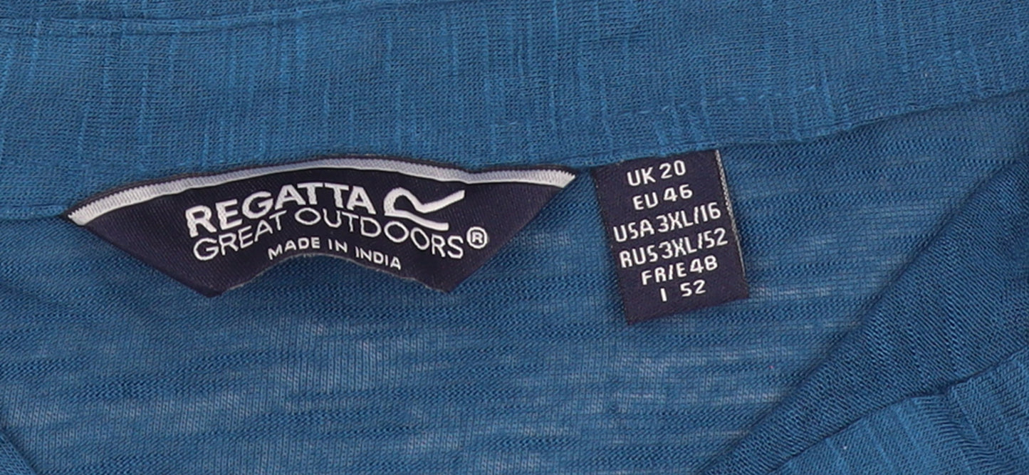 Regatta Women Blue Relaxed Viscose Short Sleeve Blouse UK 20