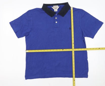 Original Penguin Men's Blue Slim Fit Cotton Polo Shirt Size S