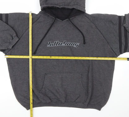 Billabong Men's Grey Pullover Hoodie Size L Hooded Sweatshirt