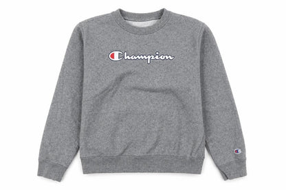 Champion Womens Grey Medium Pullover Sweatshirt Logo Crew Neck Cotton Blend