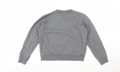 Champion Womens Grey Medium Pullover Sweatshirt Logo Crew Neck Cotton Blend