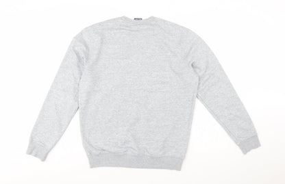 Champion Men Grey Crew Neck Pullover Sweatshirt Medium