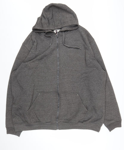 Rockford Mens Grey Full Zip Hoodie 4XL Big & Tall Fleece Sweatshirt