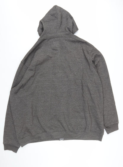 Rockford Mens Grey Full Zip Hoodie 4XL Big & Tall Fleece Sweatshirt