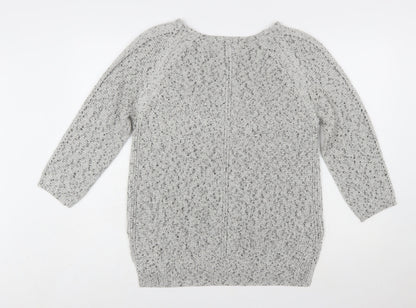 Betty Jackson Black Womens Grey Knit Pullover Jumper Size 16