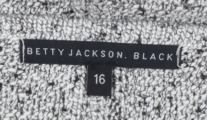 Betty Jackson Black Womens Grey Knit Pullover Jumper Size 16