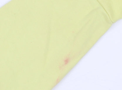 Henleys Womens Yellow Pullover Hoodie Size 2 Cotton Blend