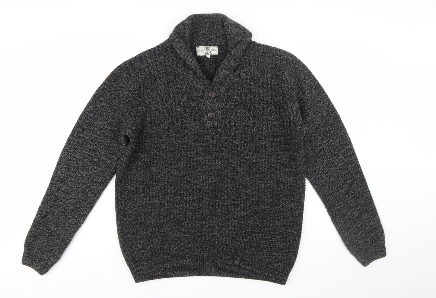 Next Men's Grey Chunky-Knit Pullover Jumper Size L