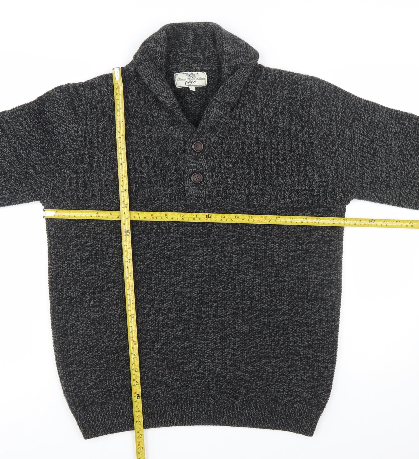 Next Men's Grey Chunky-Knit Pullover Jumper Size L