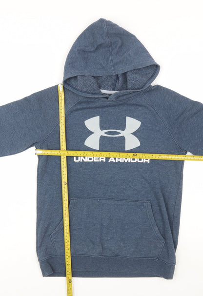 Under Armour Boys Blue Pullover Hoodie YXL Loose Fit ColdGear Sweatshirt